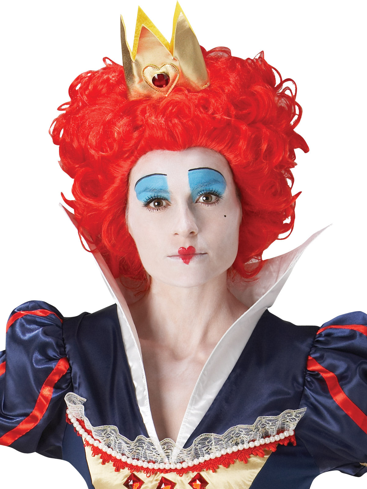 Disney Queen of Hearts Costume for Adults with Satin Dress and Tiara Headpiece - Multi Colour
