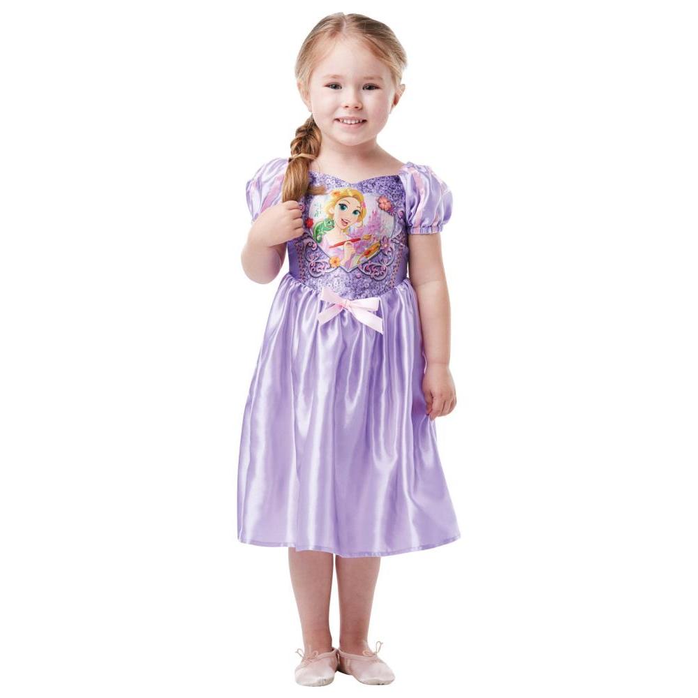 Rapunzel Costume Child Disney Princess Tangled Dress with Art and Bow - Purple