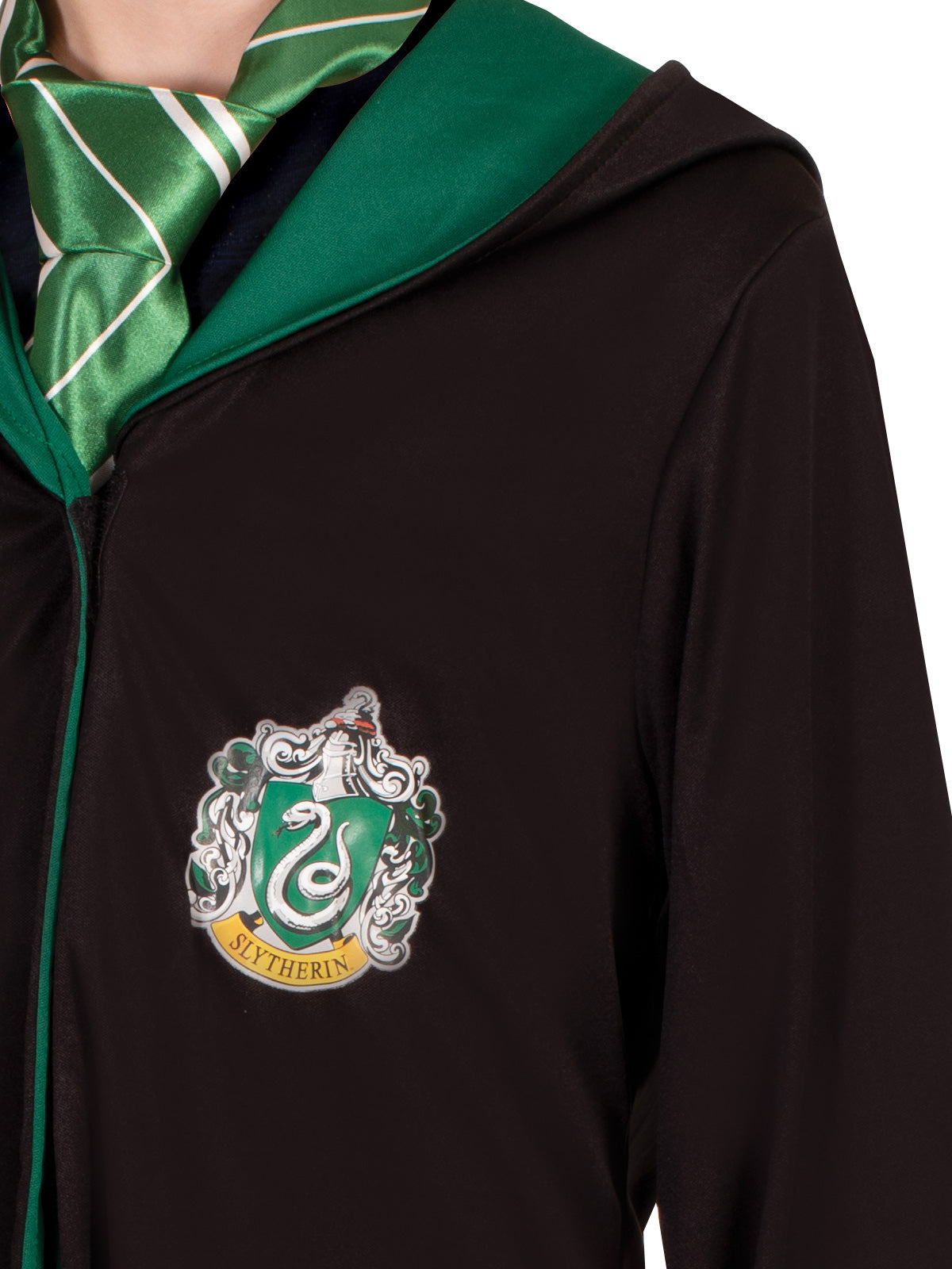 Slytherin Robe for Kids Hooded Cloak with House Crest Wizard Costume