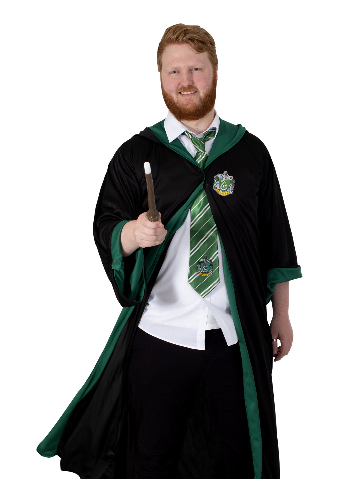 Slytherin Robe for Adults Hooded Cloak with House Crest Cosplay Costume