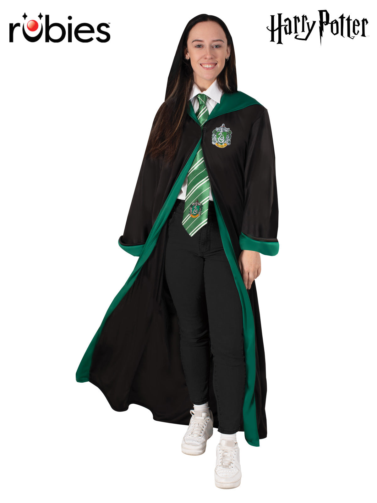 Slytherin Robe for Adults Hooded Cloak with House Crest Cosplay Costume