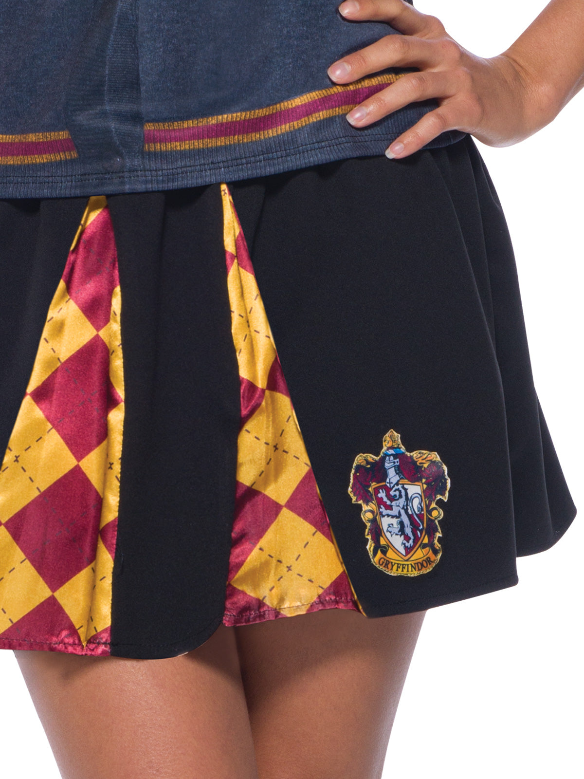Gryffindor Skirt for Teen Adult with House Colours and Emblem Elastic Waist