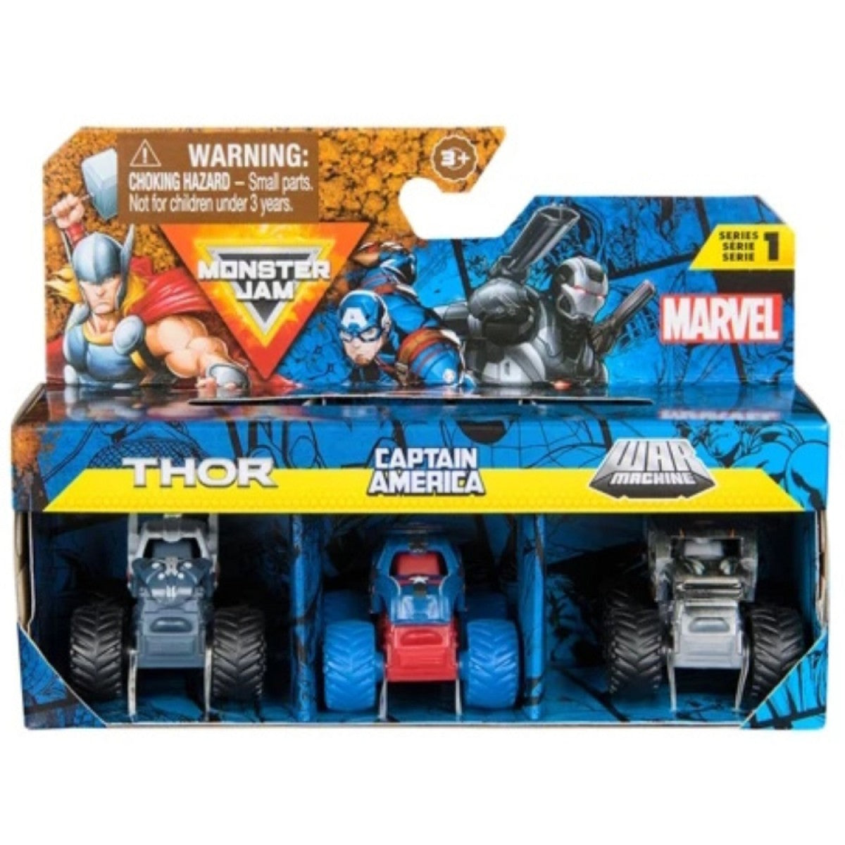 Monster Jam Mini's Marvel 3 Pack 1:87 Die-Cast Toy Assorted