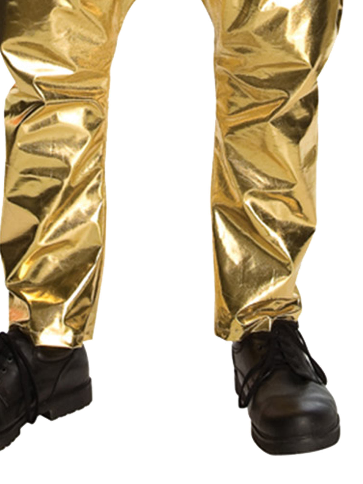 Rapper Pants Adult 90s Hip Hop Costume with Drop Crotch Style - Gold