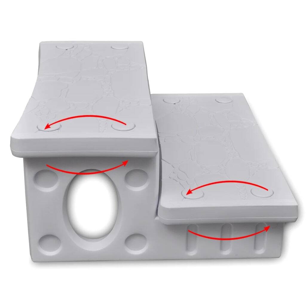 White Spa Steps 70x65x34cm Plastic Non Slip Hot Tub Reversible Tread Stairs
