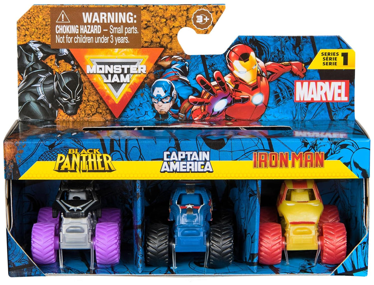 Monster Jam Mini's Marvel 3 Pack 1:87 Die-Cast Toy Assorted