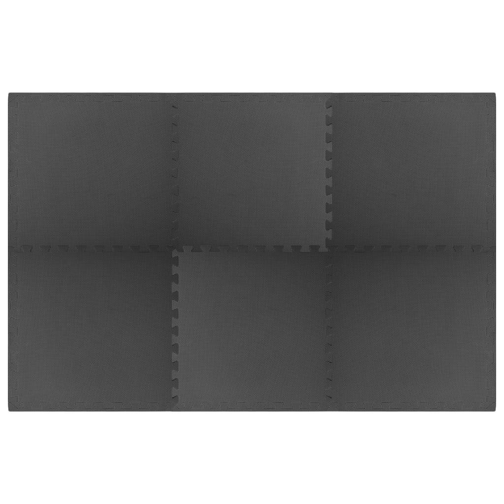 Floor Mats 6pcs EVA Foam Puzzle Exercise Gym Interlocking Black 60x60cm