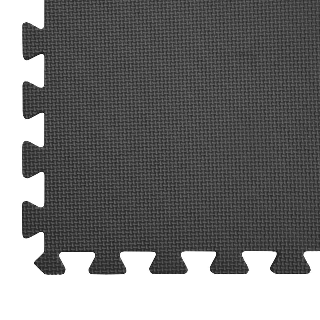 Floor Mats 6pcs EVA Foam Puzzle Exercise Gym Interlocking Black 60x60cm