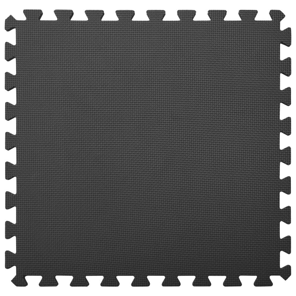 Floor Mats 6pcs EVA Foam Puzzle Exercise Gym Interlocking Black 60x60cm