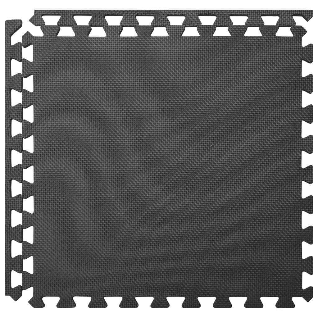 Floor Mats 6pcs EVA Foam Puzzle Exercise Gym Interlocking Black 60x60cm