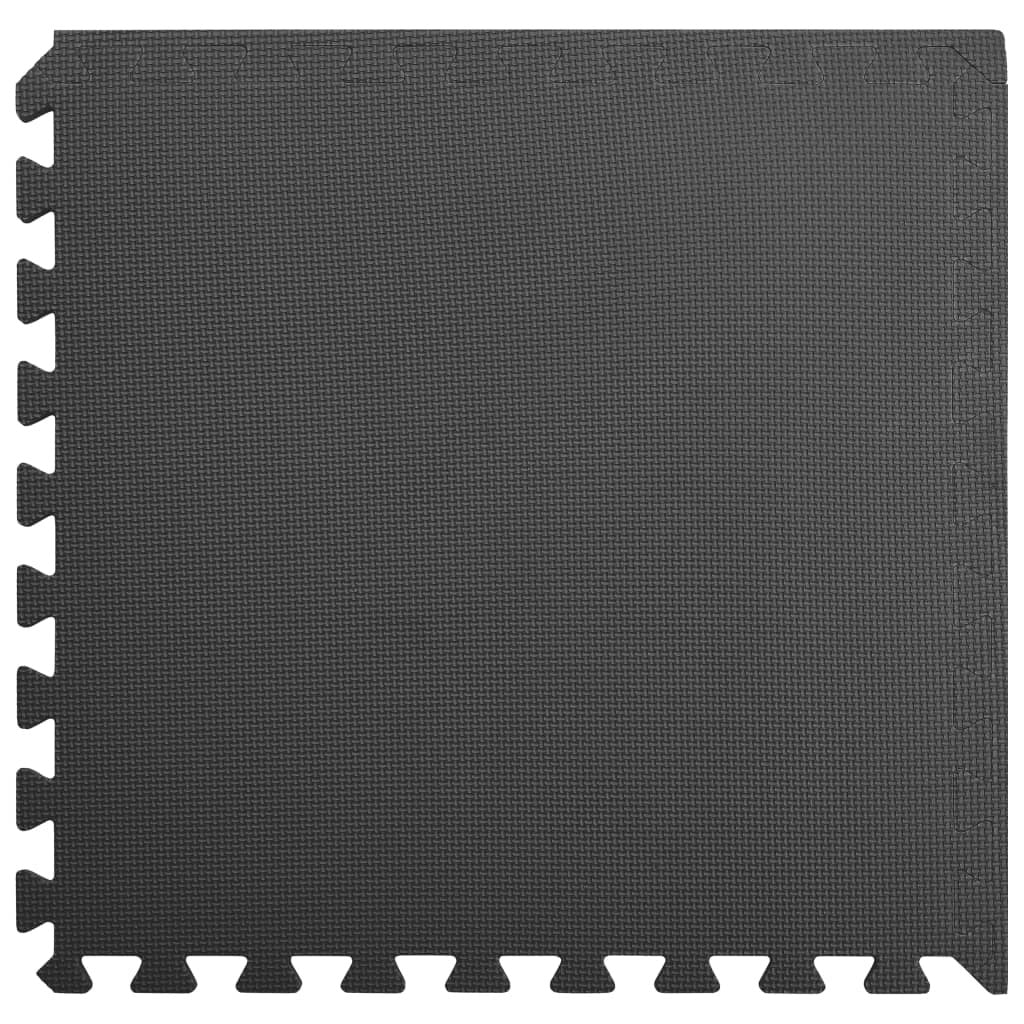 Floor Mats 6pcs EVA Foam Puzzle Exercise Gym Interlocking Black 60x60cm
