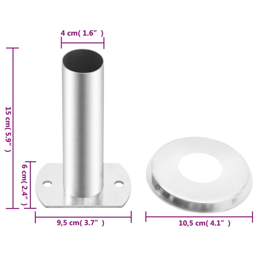 Pool Ladder Handrail Brackets 2pcs 304 Stainless Steel Anchor Cover Plate