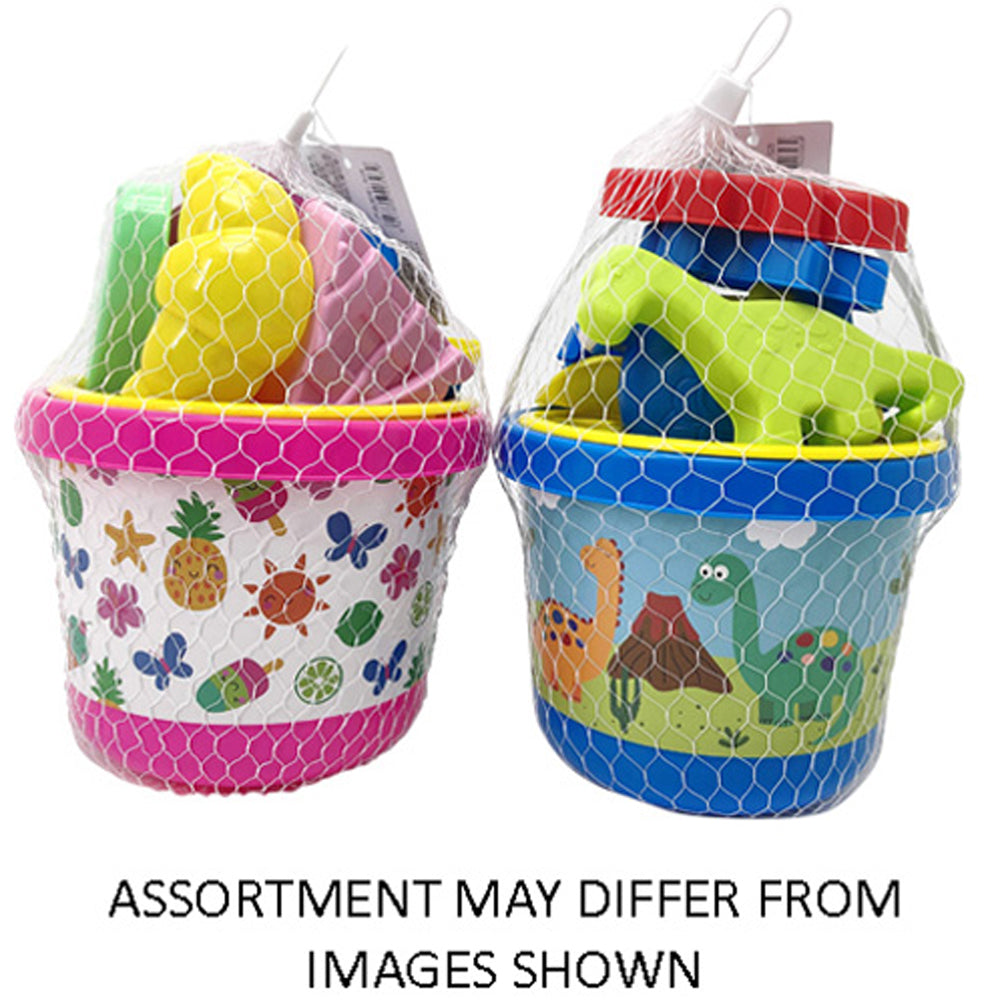 Beach Bucket Set 9 Piece Sand Toys Kids Outdoor Summer Play Assorted Colour