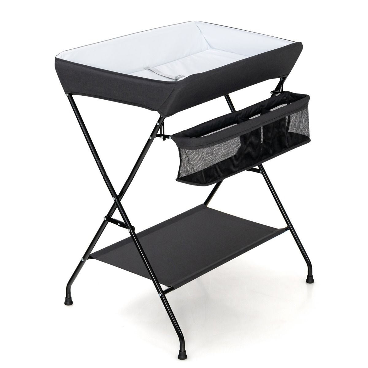 Portable Foldable Baby Change Table with Storage Basket and Shelf Nursery
