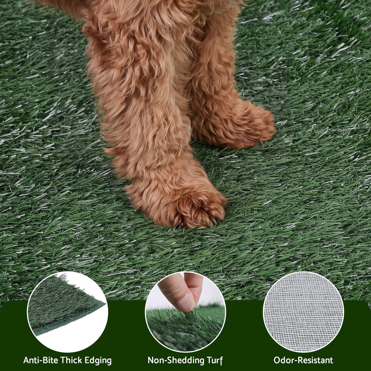 Prime Turf Foldable Dog Grass Potty Pad High Wall Tray for Apartment Balcony RV travel