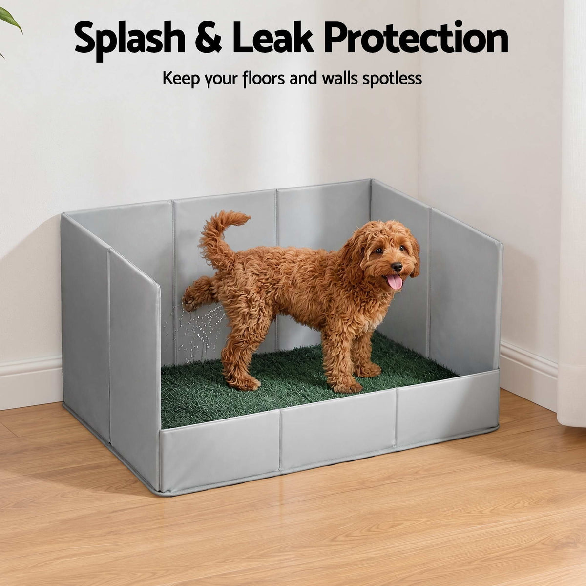 Prime Turf Foldable Dog Grass Potty Pad High Wall Tray for Apartment Balcony RV travel