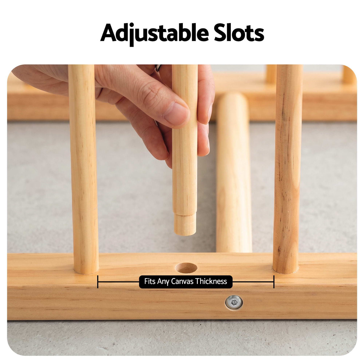 Artiss Art Drying & Storage Rack Caster Wheels Solid Wood Adjustable Slots Rack