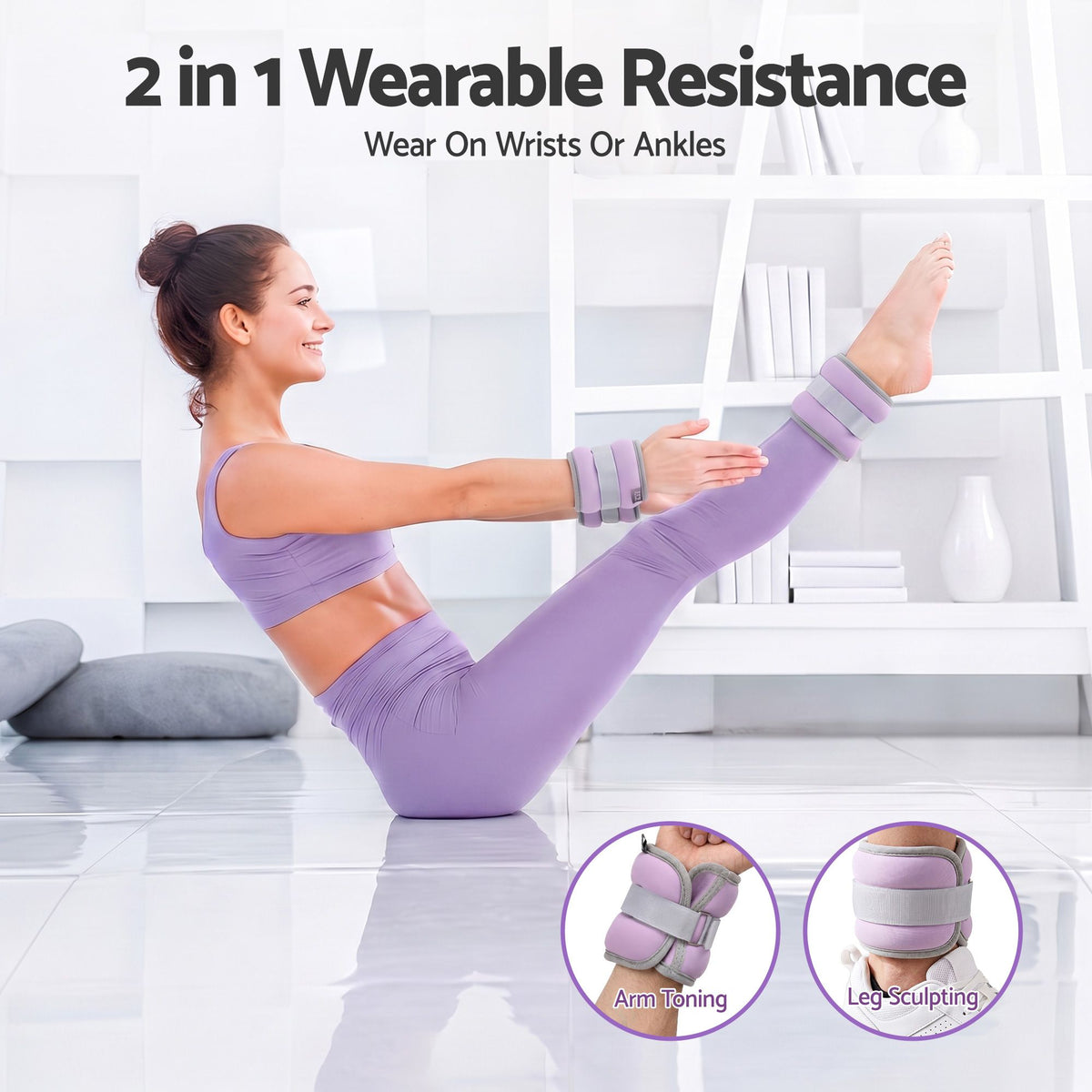 Everfit Ankle Wrist 4 Colours Set with Wearable Leg Arm Weights with Secure Fit