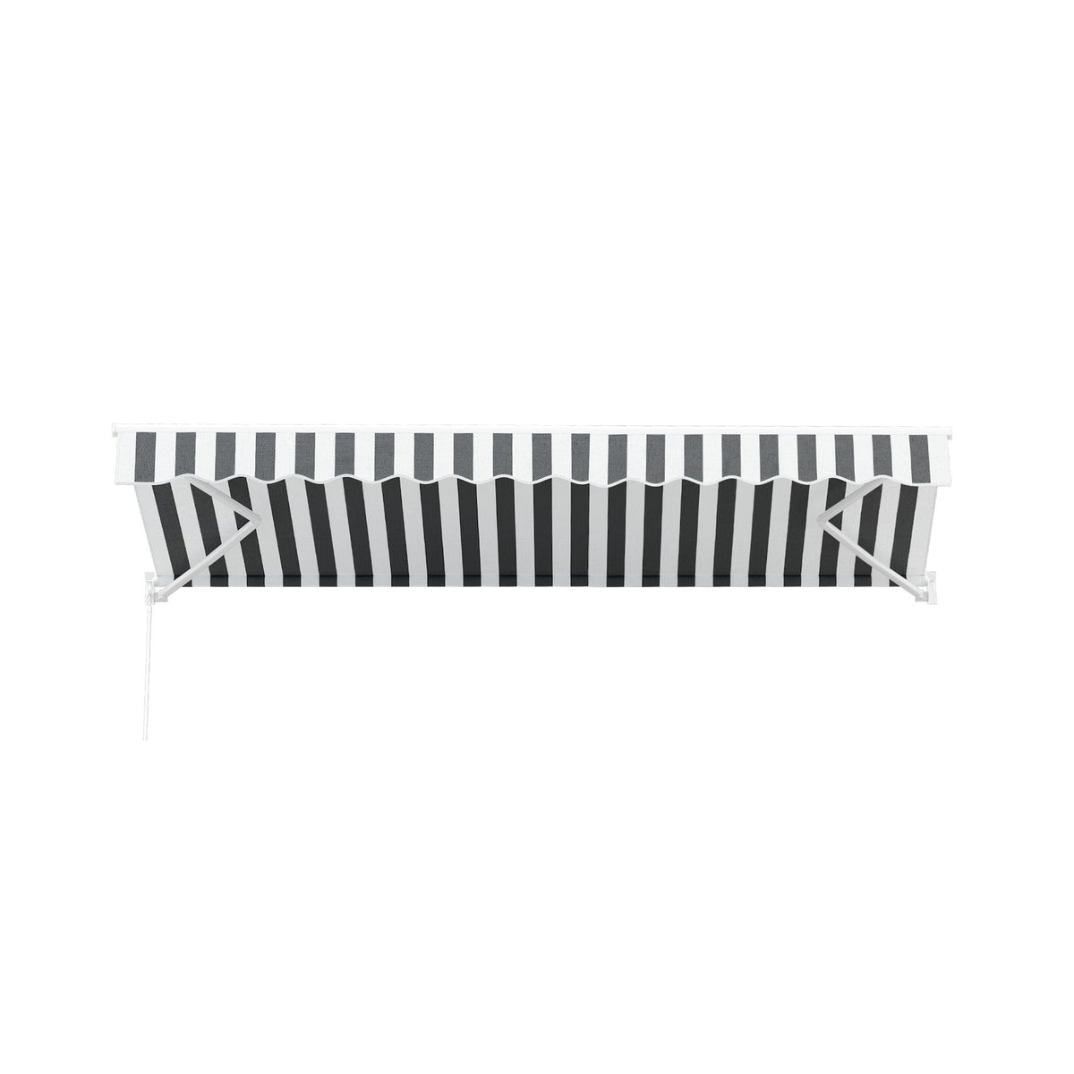 Instahut Retractable Folding Arm Awning Motorised Sunshade 4.5Mx3M Grey White