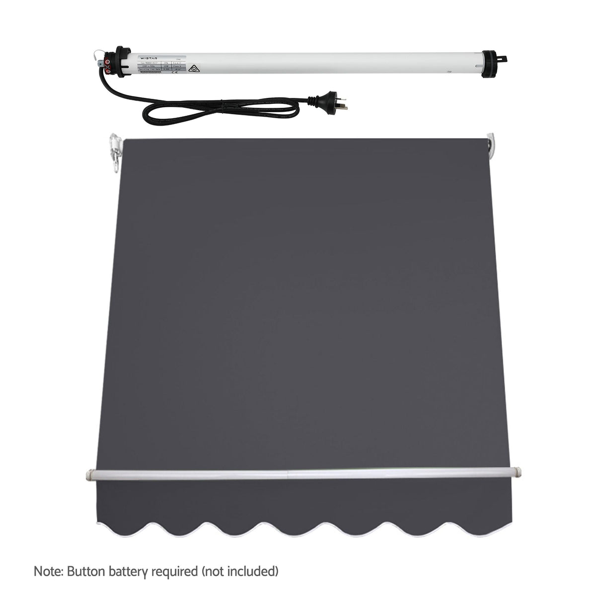 Instahut Motorised Pivot Arm Awning Window Sun Shade 1.8 X 2.1M Grey