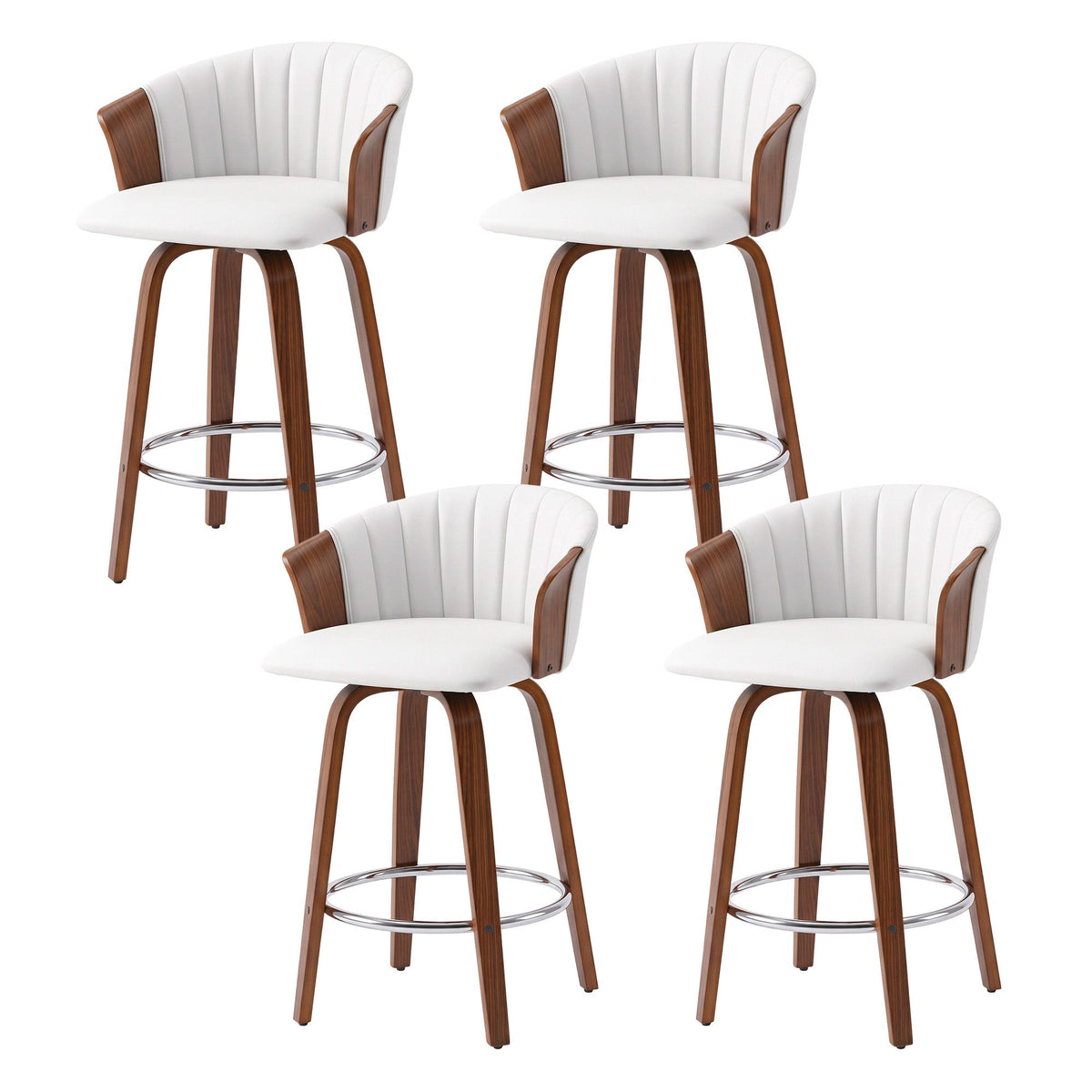 Artiss Wooden Bar Stools Set of 4 Swivel Kitchen Counter Stools Chair 66cm