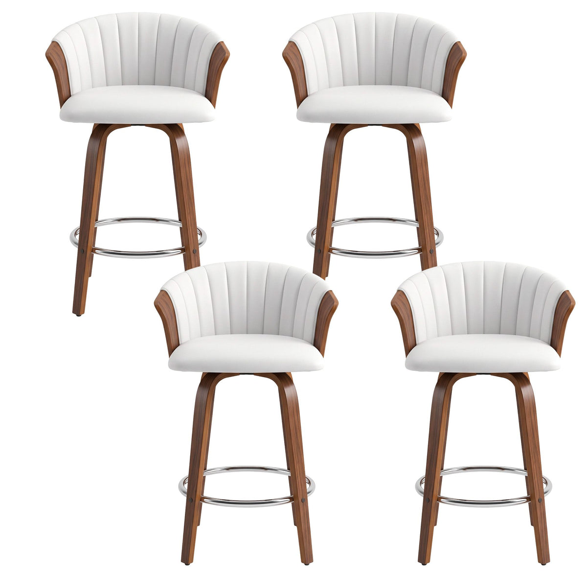 Artiss Wooden Bar Stools Set of 4 Swivel Kitchen Counter Stools Chair 66cm