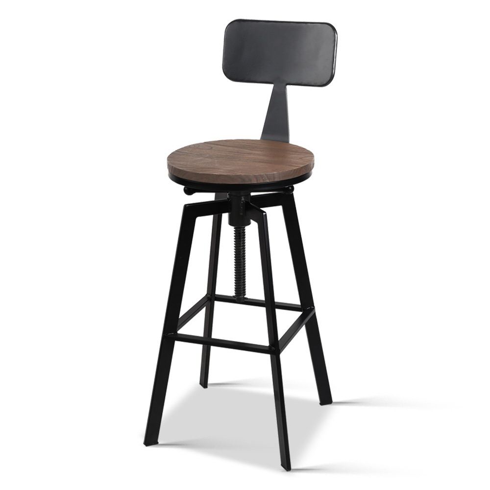 Artiss 3x Bar Stool Swivel Barstools 63-79cm Seat Height Adjustable Metal Legs