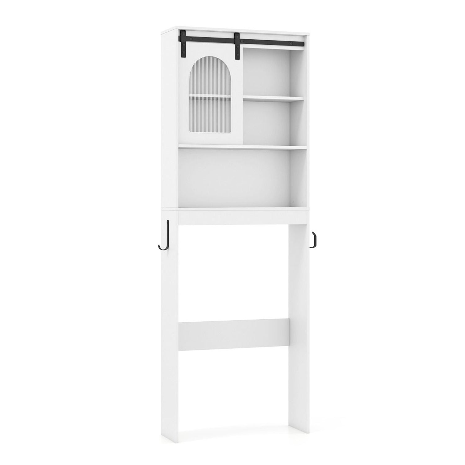 170cm Farmhouse Wood Bathroom Storage Cabinet Over Toilet Shelf Unit Organiser