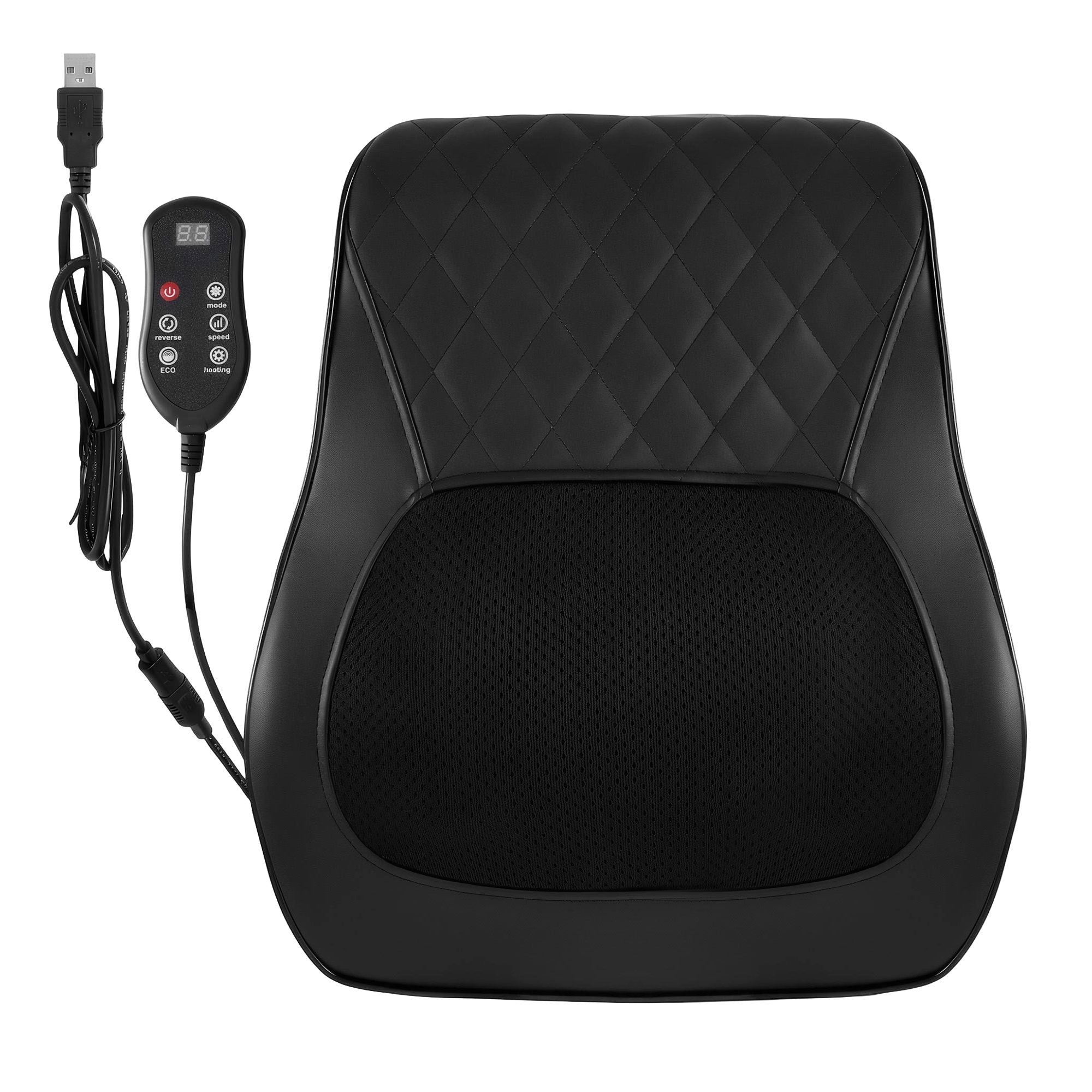 Livemor Back Massager with Heat and Traction, Neck and Shoulder Massage Pillow, Ergonomic Backrest for Office Chair & Sofa