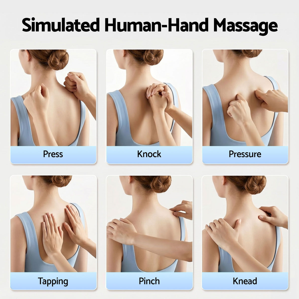 Livemor Back Massager with Heat and Traction, Neck and Shoulder Massage Pillow, Ergonomic Backrest for Office Chair & Sofa