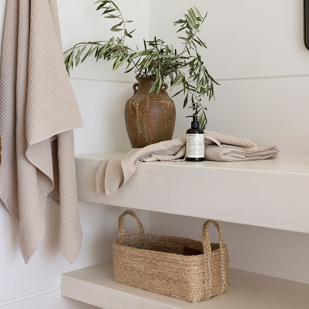 Bambury Waffle Bath Towel - Pebble
