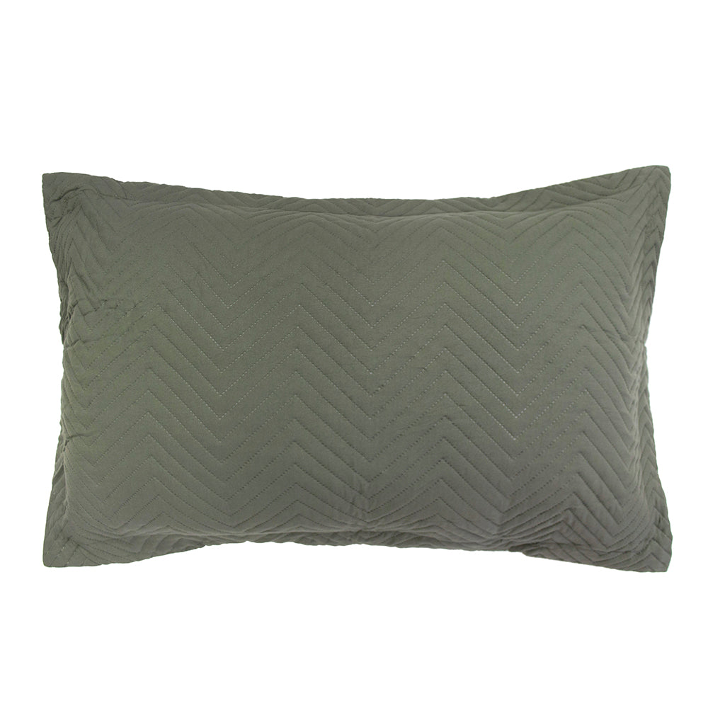 Bambury Herringbone Embossed Coverlet Set - Moss
