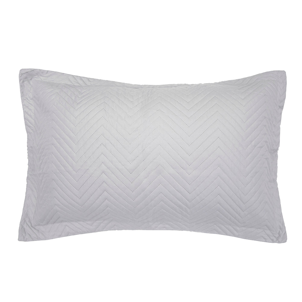 Bambury Herringbone Embossed Coverlet Set - Silver