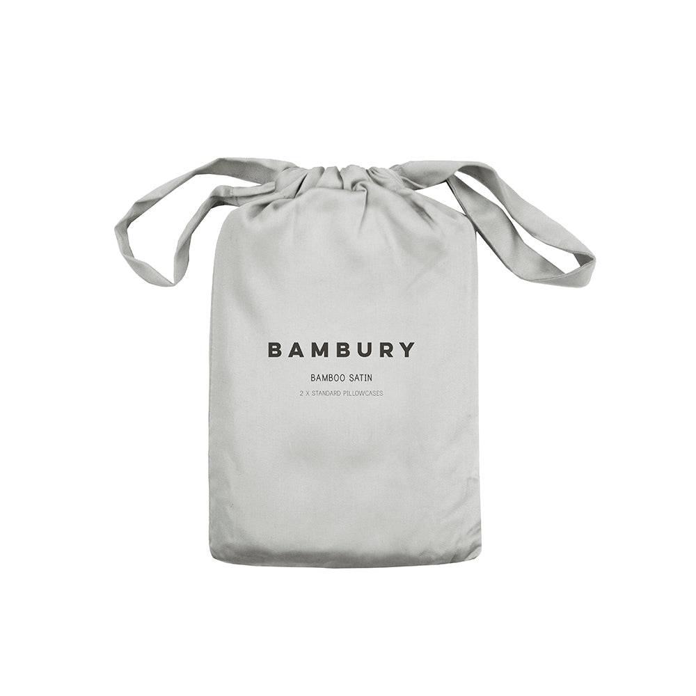 Bambury Bamboo Satin Pillowcases - Silver