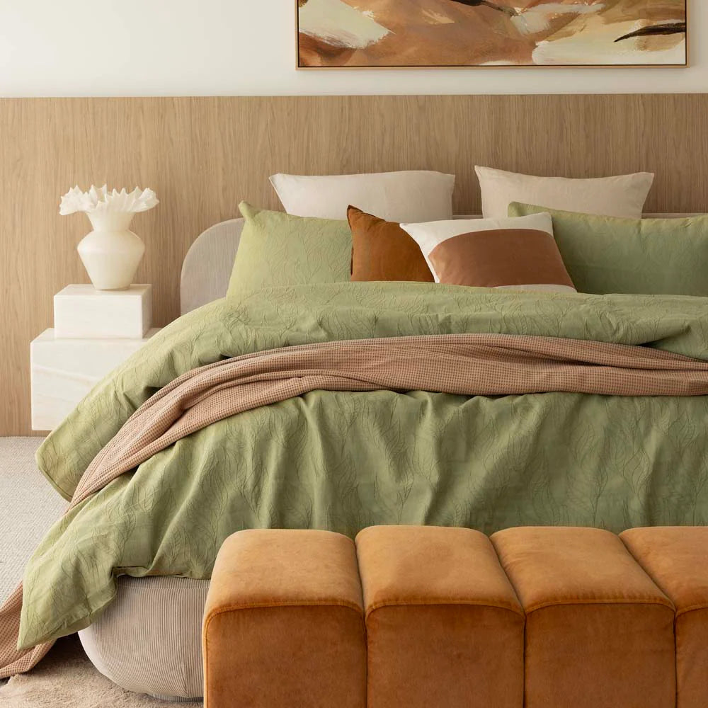 Acacia Jacquard Quilt Cover Set Pear