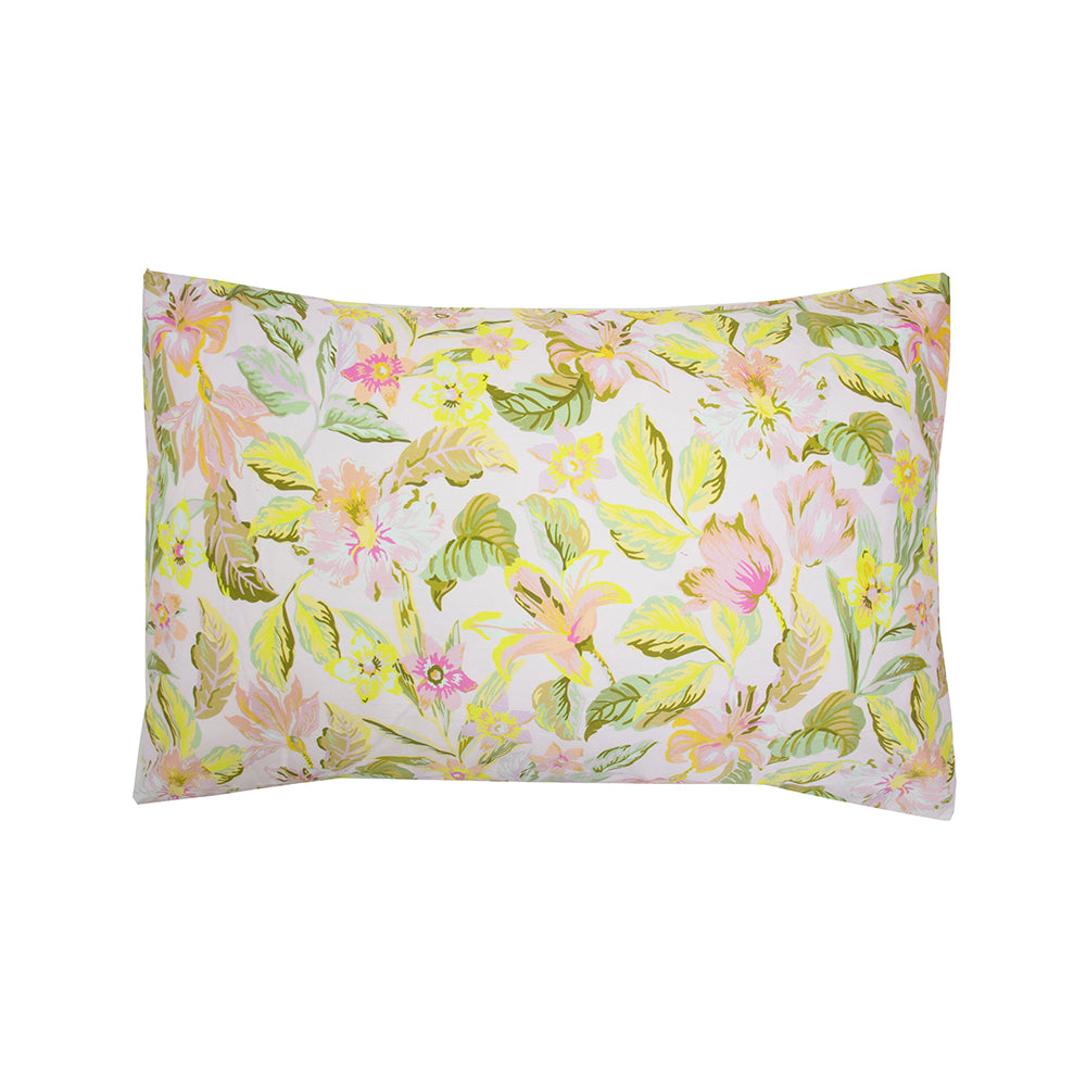 Phoebe Tropical Floral Cotton Quilt Cover Set Double Queen King – Reversible Bedding
