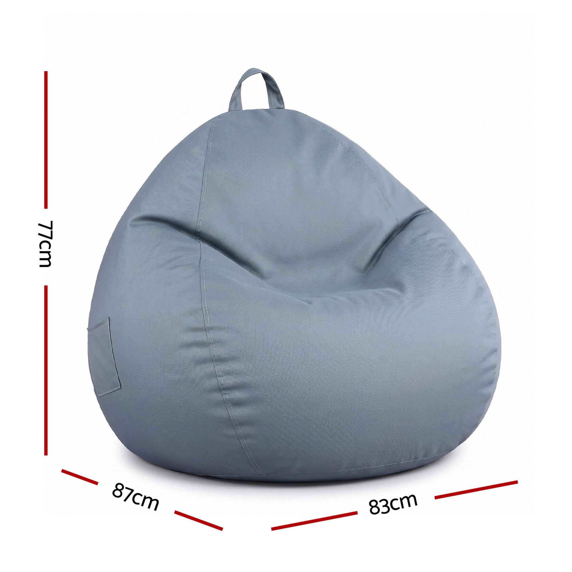 Artiss Outdoor Bean Bag Chair Cover Splash-Proof Stuffable Sofa Cover Grey