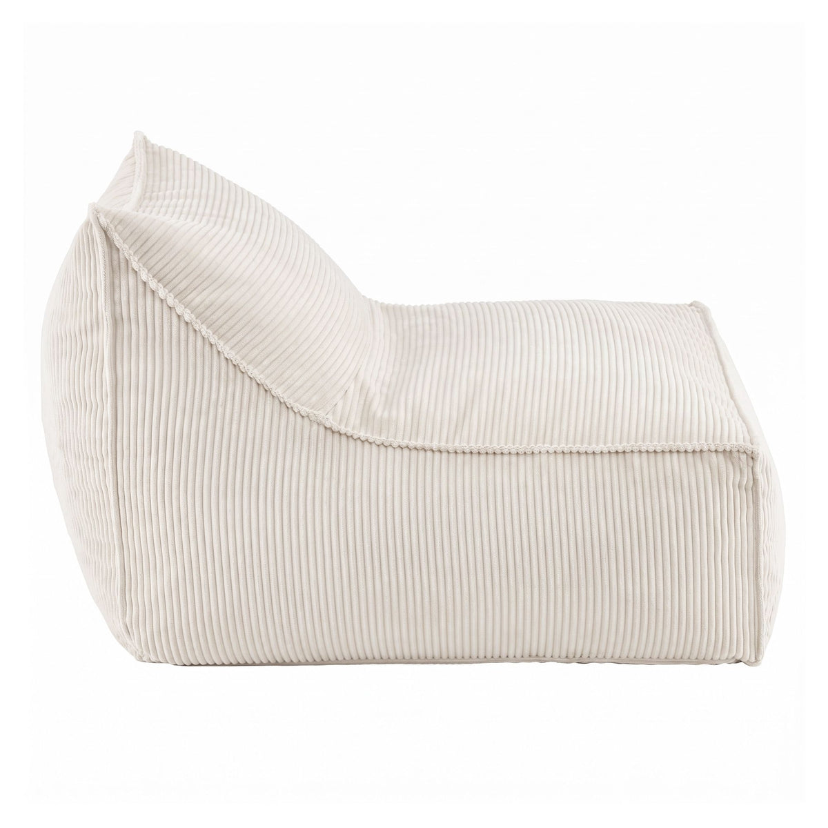 Artiss Bean Bag Chair Cover No Filler Corduroy Washable L-Shaped Beige