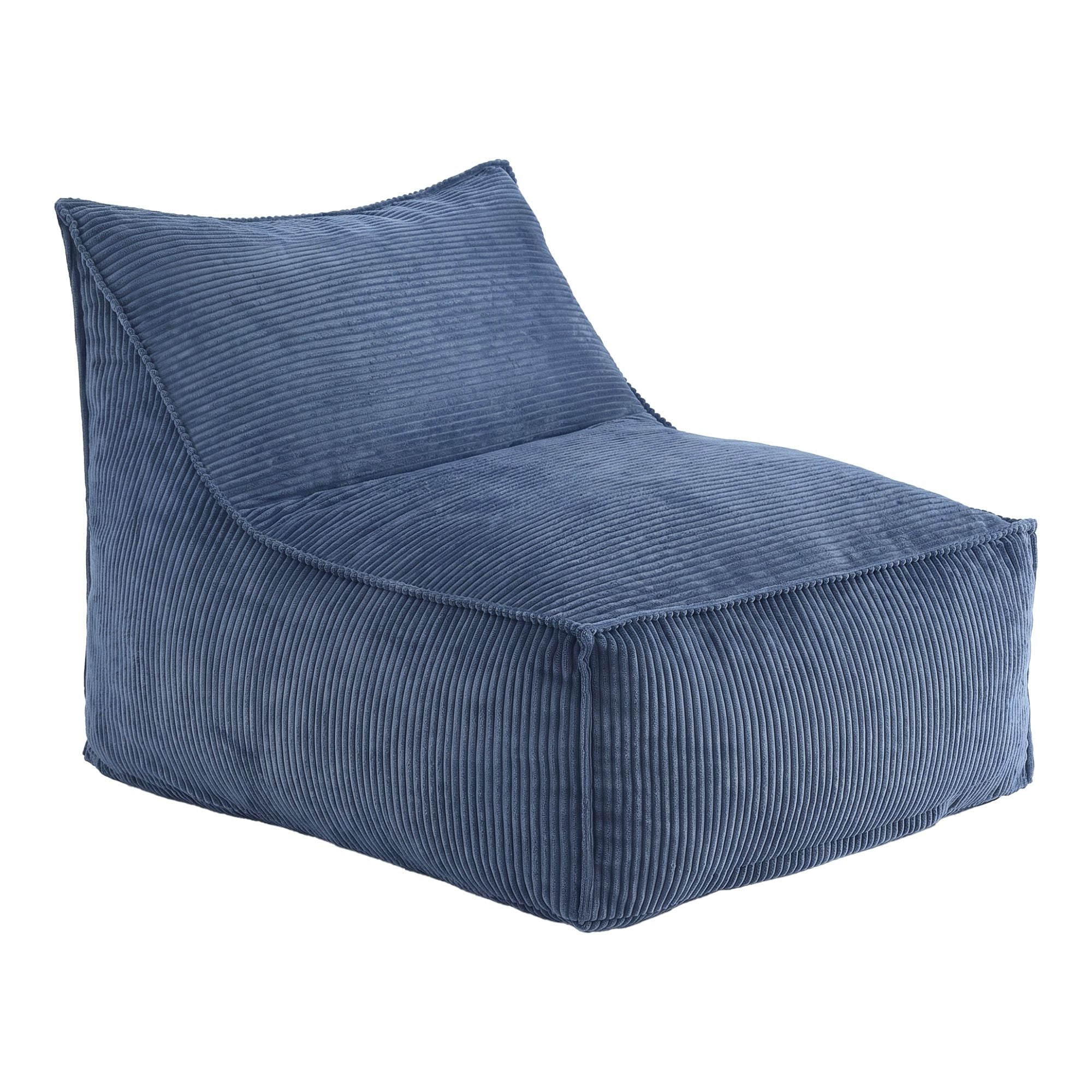 Artiss Bean Bag Chair Cover Soft Corduroy Storage Cover Washable Lazy Sofa Blue