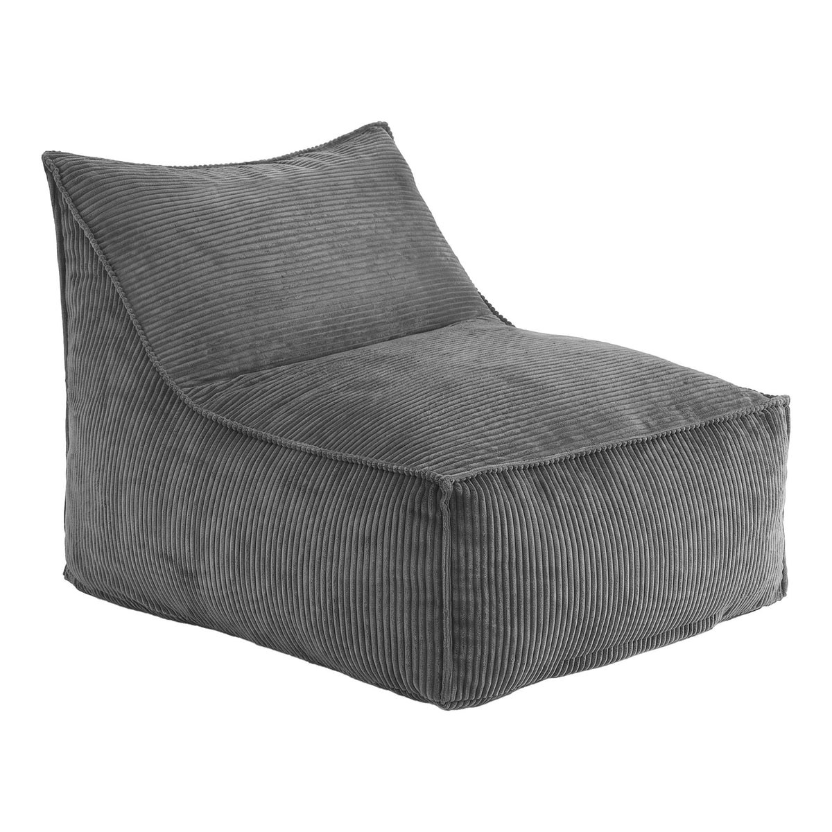 Artiss Bean Bag Chair Cover Soft Corduroy Storage Cover Washable Lazy Sofa Grey