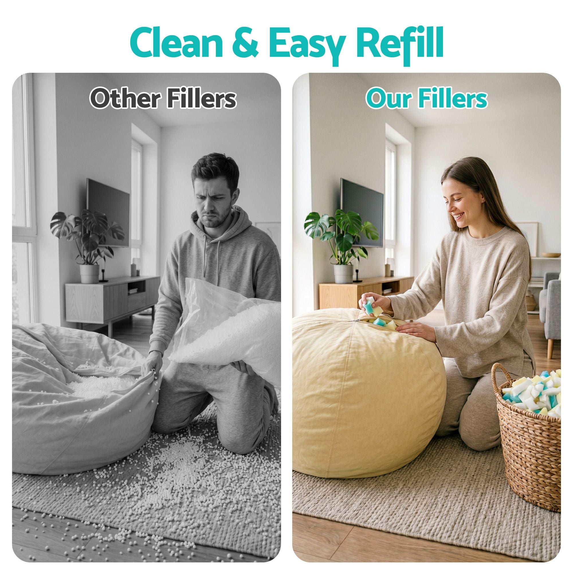 Artiss 8.8KG Bean Bag Filler Shredded Memory Foam Pillow Stuffing Fill