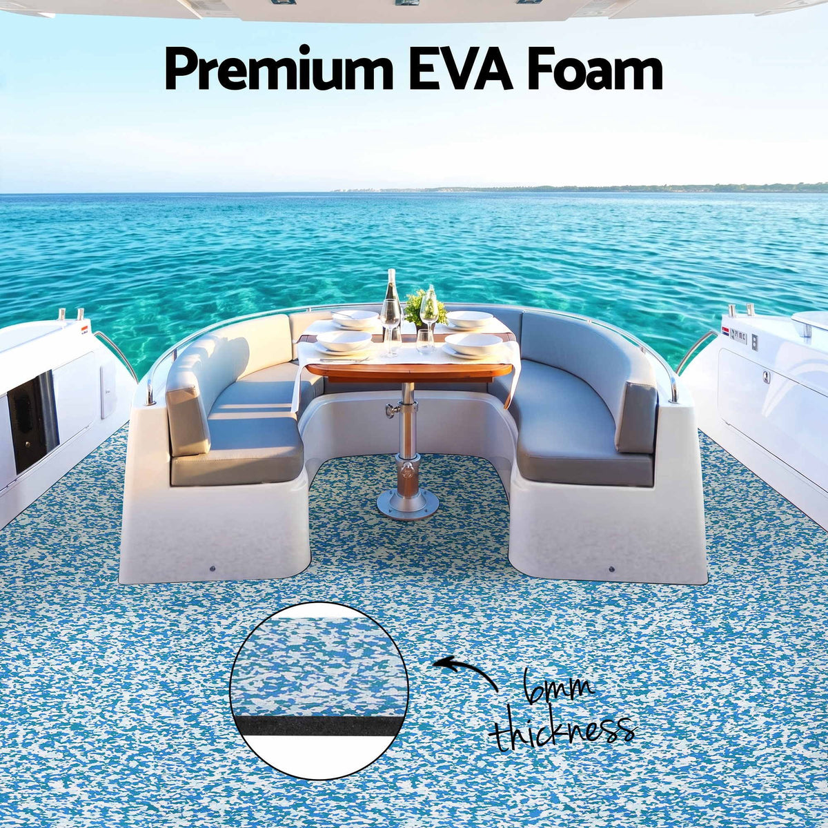 Seamanship Boat Flooring EVA Foam Decking Mat 240x90cm Blue Camo