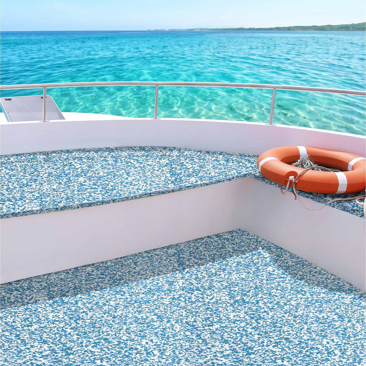 Seamanship Boat Flooring EVA Foam Decking Mat 240x90cm Blue Camo