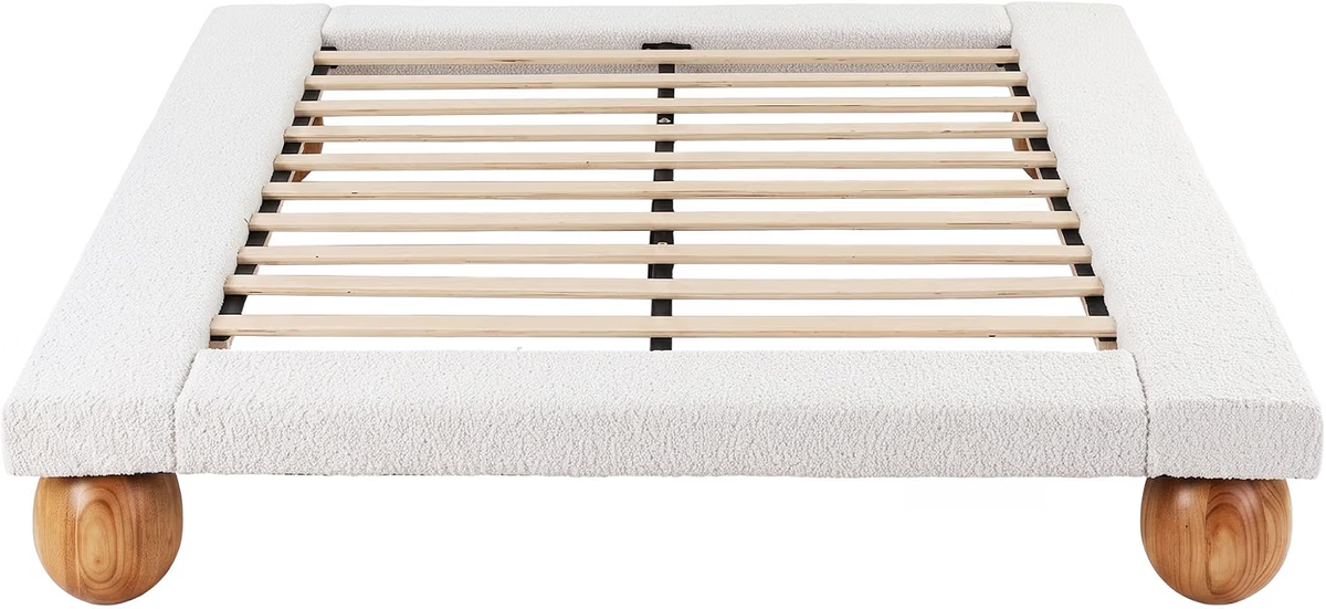 Artiss Queen Bed Frame 2 Chest of Drawers Boucle Platform Rubberwood