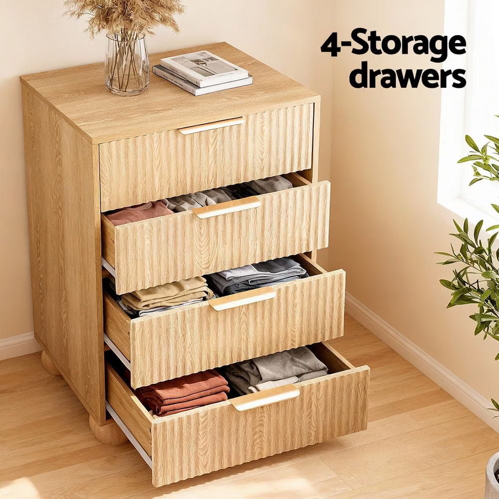 Artiss Queen Bed Frame 2 Chest of Drawers Boucle Platform Rubberwood