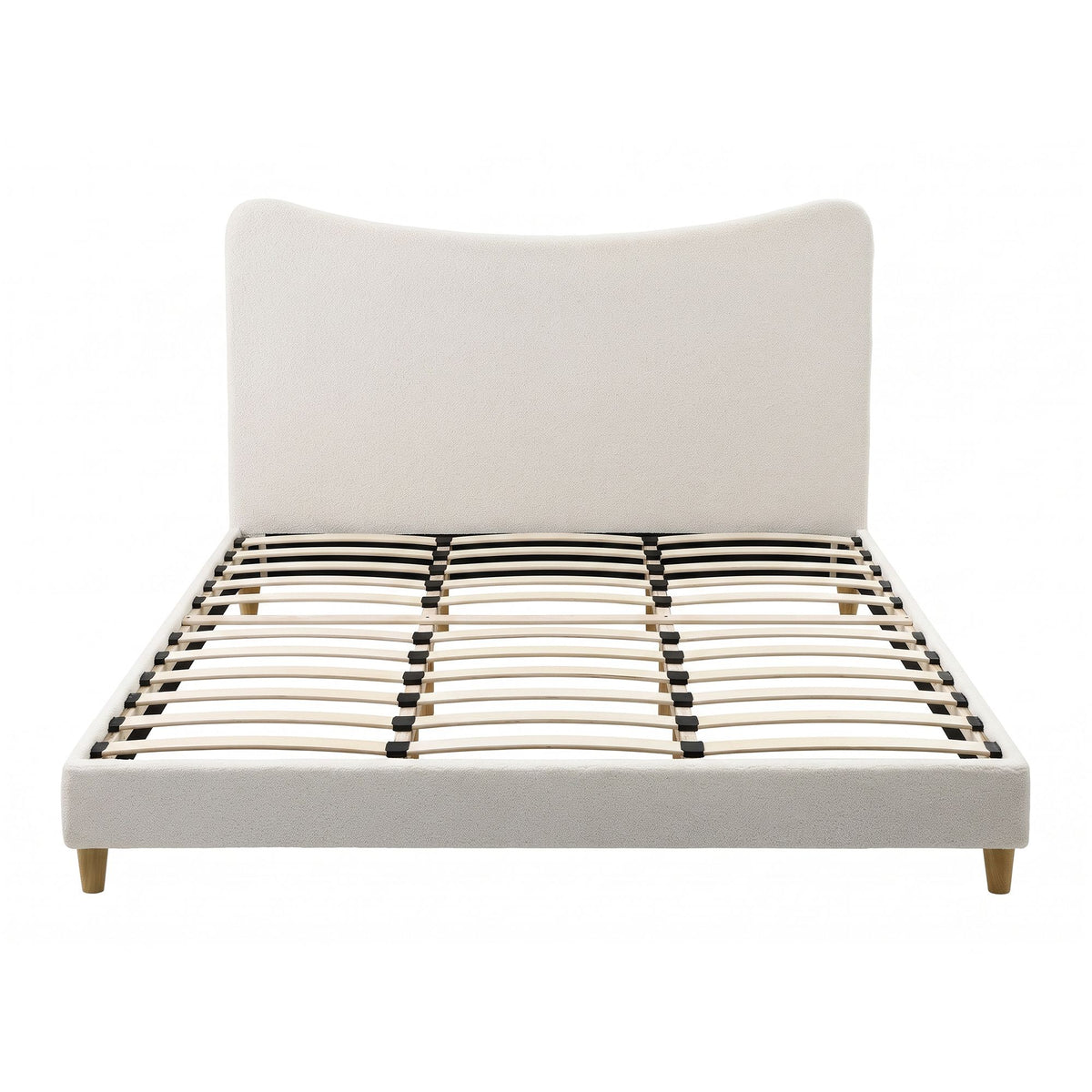Artiss King Bed Frame with Boucle Headboard with 300kg Capacity Beige