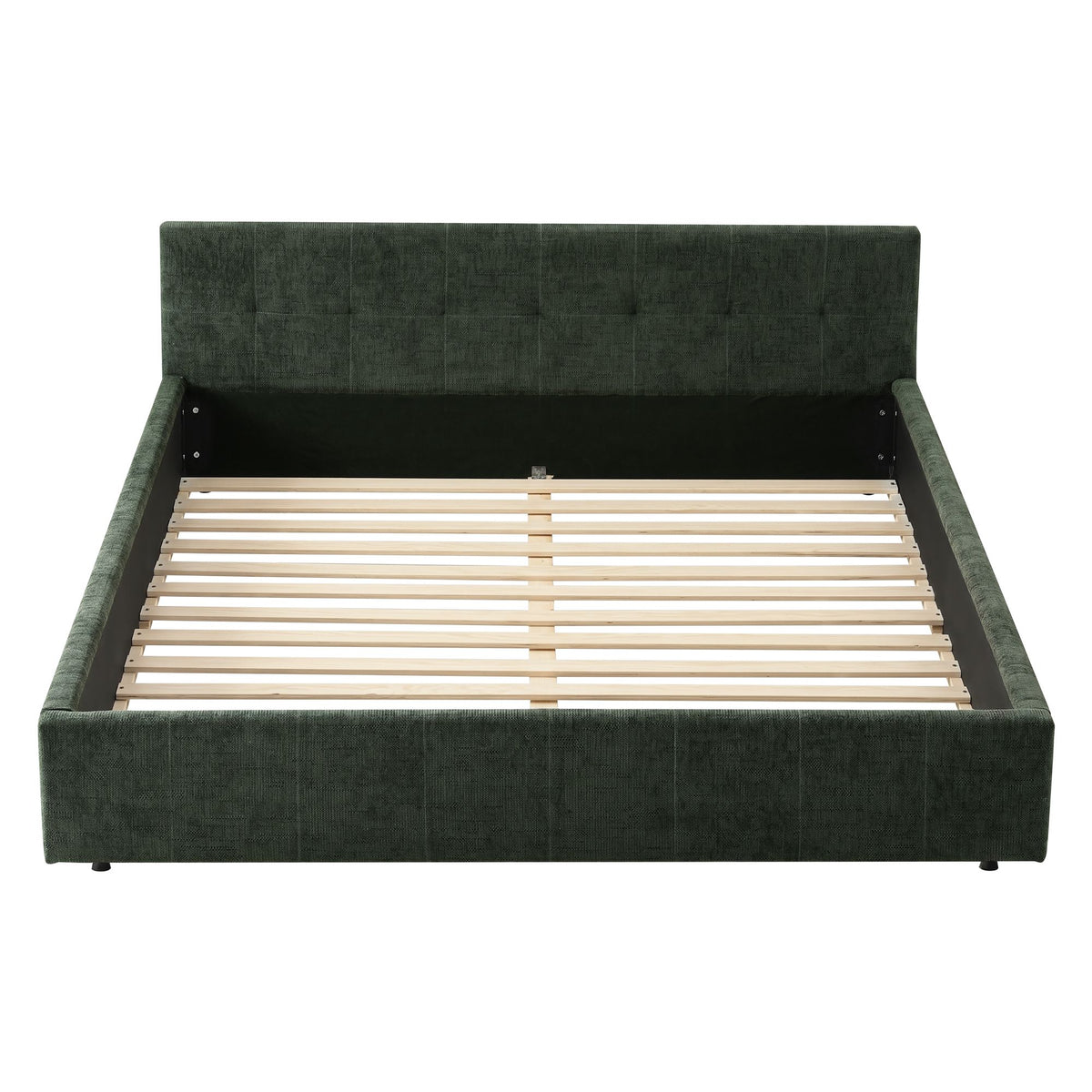 Artiss Double Bed Frame Chenille Heavy Duty Platform Base Green