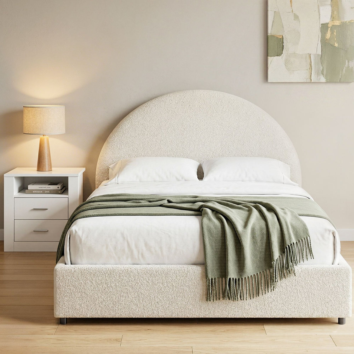 Artiss Queen Bed Frame with Storage and Bedside Table Set Gas Lift Bed Base