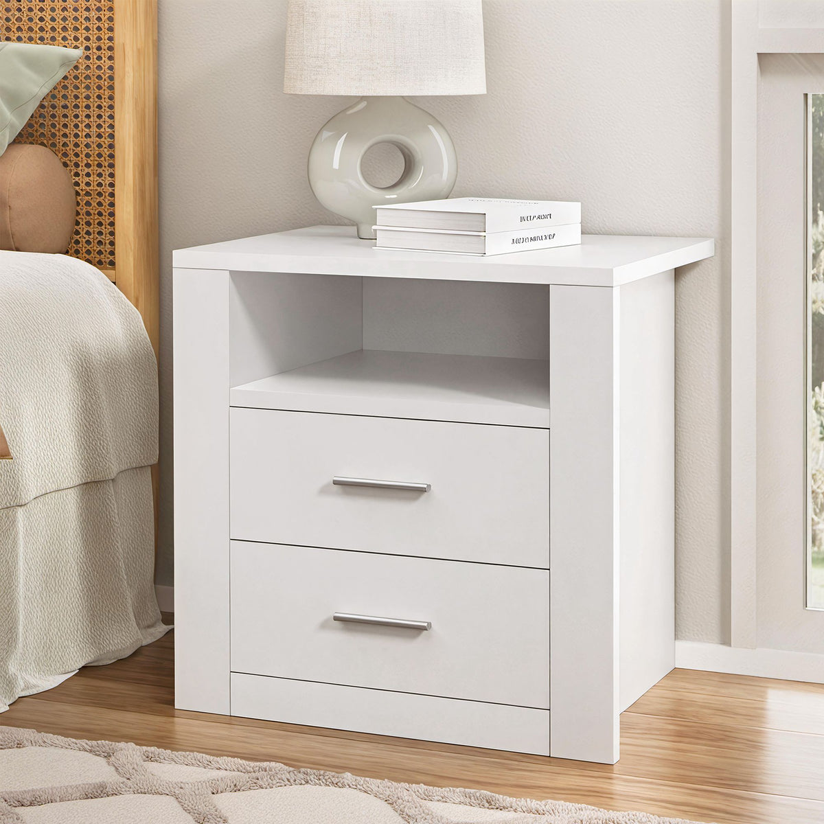 Artiss Queen Bed Frame with Storage and Bedside Table Set Gas Lift Bed Base