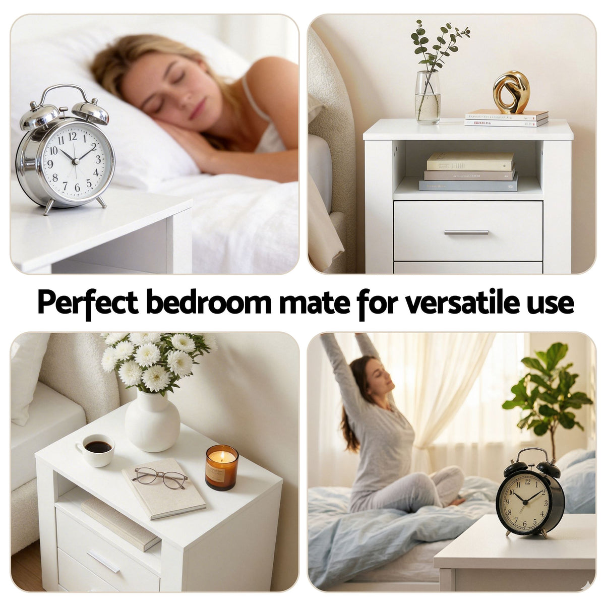 Artiss Queen Bed Frame with Storage and Bedside Table Set Gas Lift Bed Base